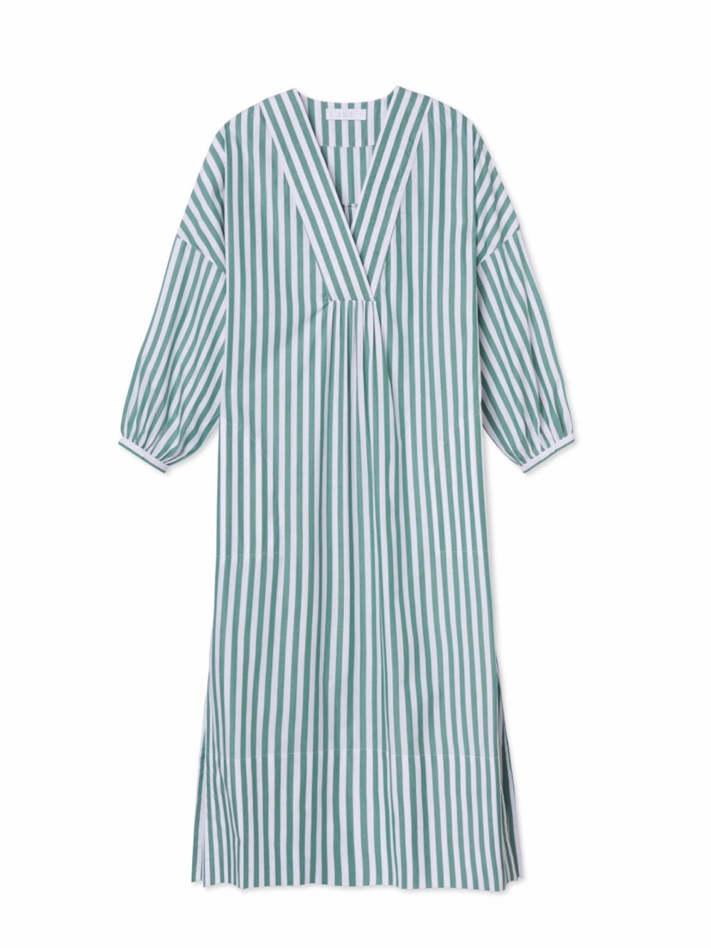 LAKE Pocket Caftan Dress, Balsam Stripe, size medium